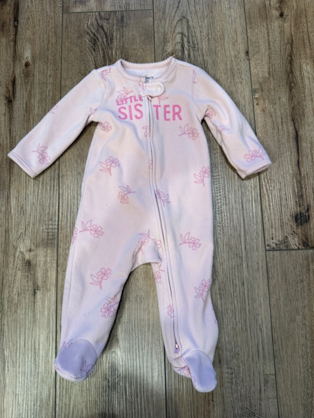 Carter's Little Sister Pink Floral Footie